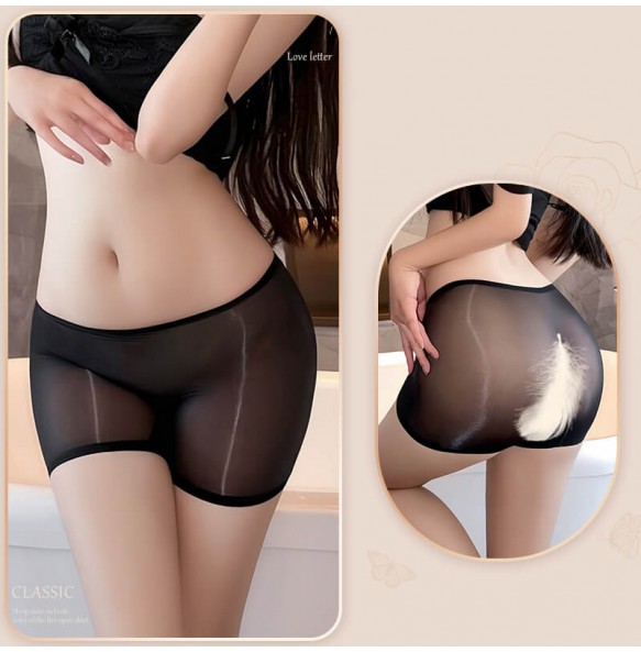 FEE ET MOI - Sheer Shine Seamless Panties (Black)
